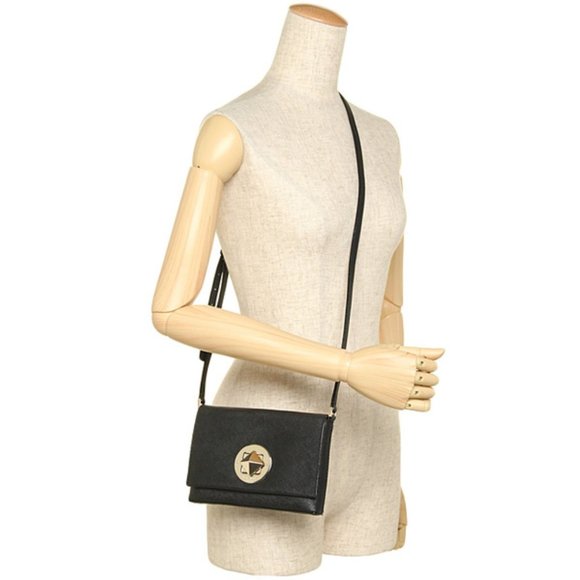 Trendy Kate Spade Black Saffiano Leather Turn-lock Crossbody Adjustable strap - Picture 2 of 13